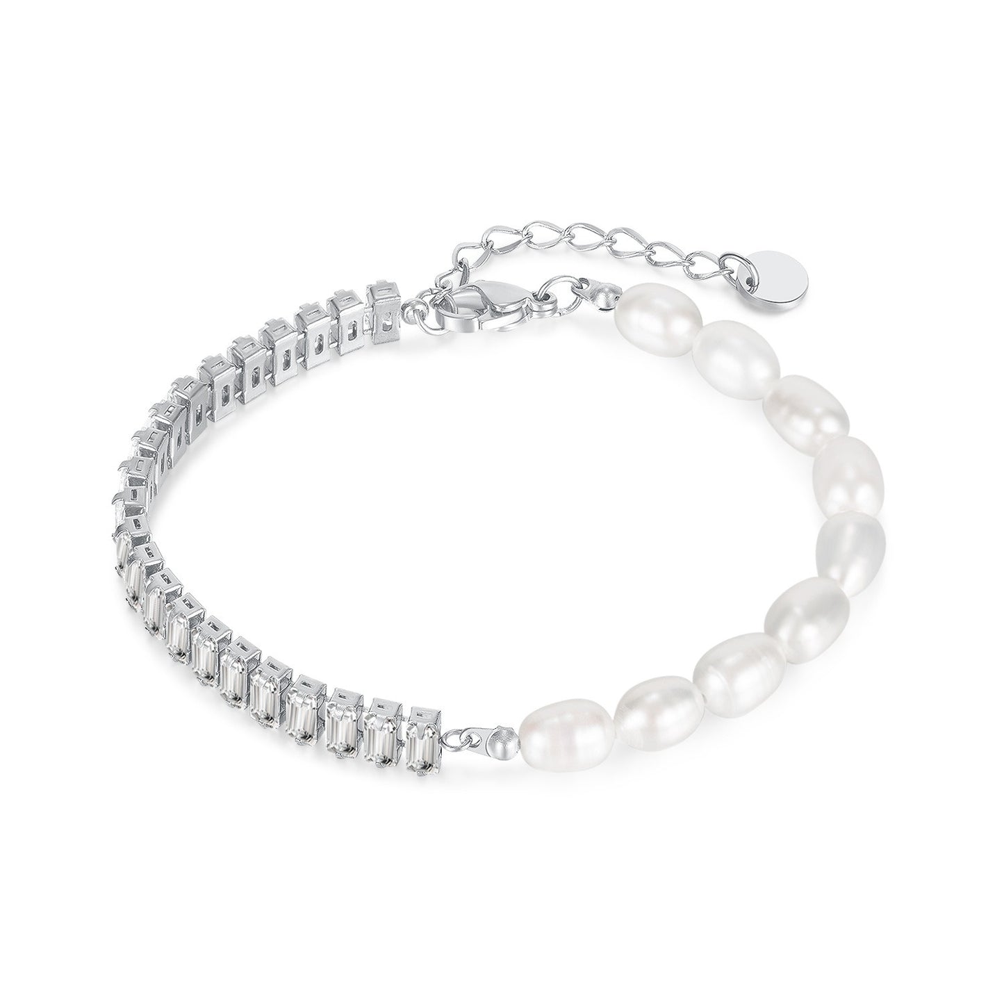 Pearl Bracelet Girls French Luxury Zirconia Titanium Steel Jewelry - LiveLaughlove
