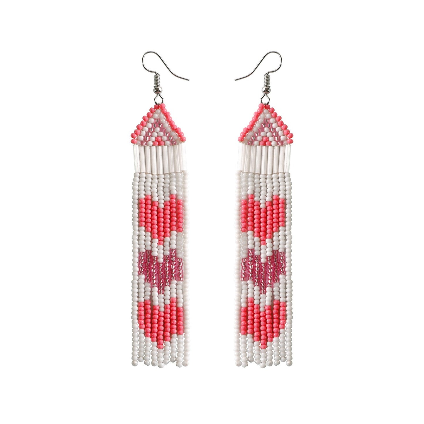Rice Beads Tassels Earrings Bohemian Retro National Style Exaggerated Personality Creative Handmade Earrings - LiveLaughlove