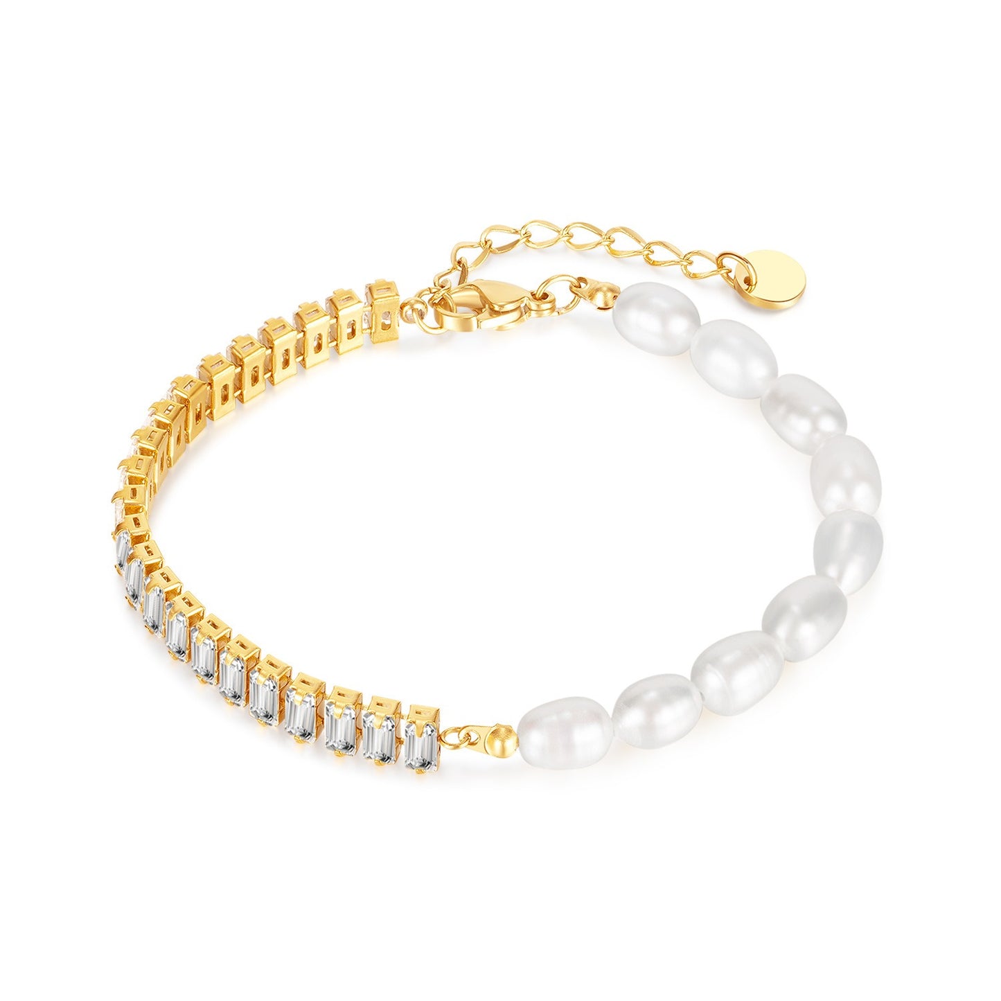 Pearl Bracelet Girls French Luxury Zirconia Titanium Steel Jewelry - LiveLaughlove
