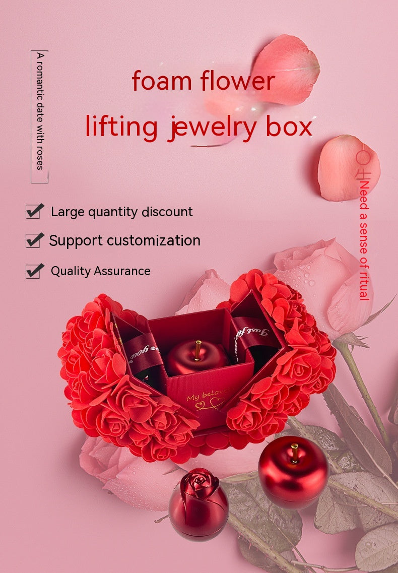 Valentines Day Gift Soap Rose Gift Box Crystal Pendant Necklace Eternal Flower Jewelry Box Set Wedding Gift For Girlfriend