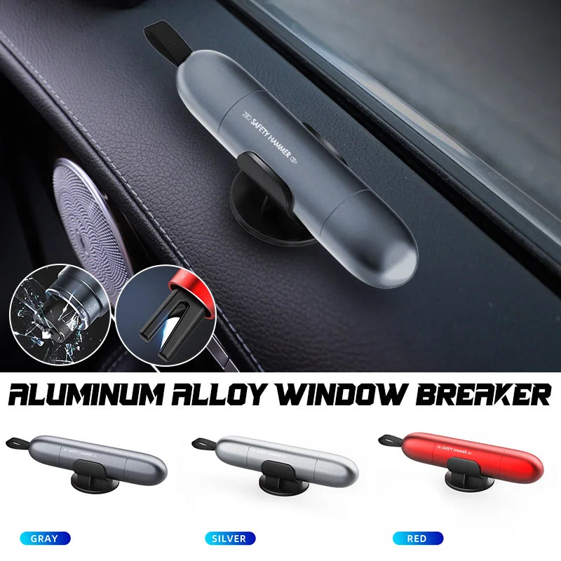 2-in-1 Car Safety Hammer Auto Glass Window Breaker Seat Belt Cutter Mini Life-Saving Escape Car Emergency Tool Rescue Gadget