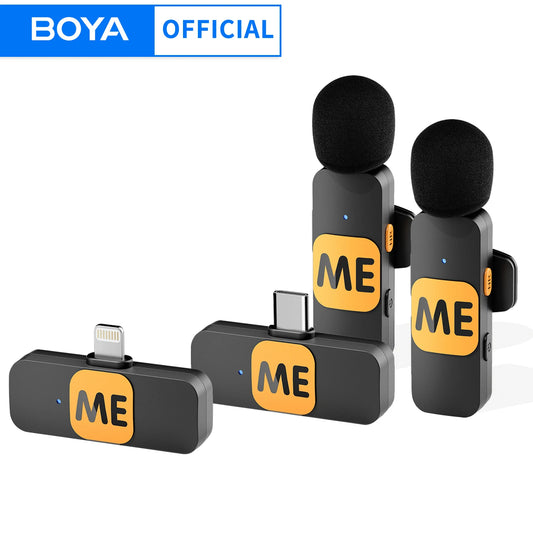 BOYA Wireless Lavalier Lapel Mini Microphone for iPhone iPad Android Phone Youtube Live Broadcast Recording Interview Vlog MIC-S