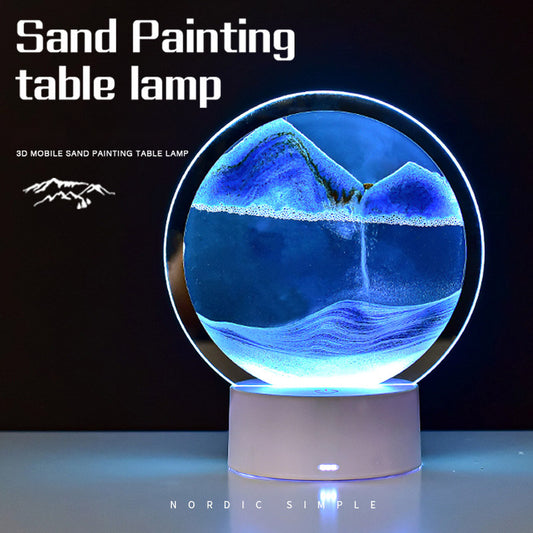Creative Quicksand Lamp Tabletop Decoration Dynamic Hourglass Painting Gift 3D Night Light Decompression Desk Lamp Bedroom - LiveLaughlove