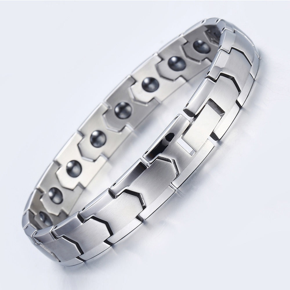 Stainless Steel Jewelry Bracelet Titanium Full Magnet Magnetic Health Energy Magnetic Therapy Bracelet for Men - LiveLaughlove