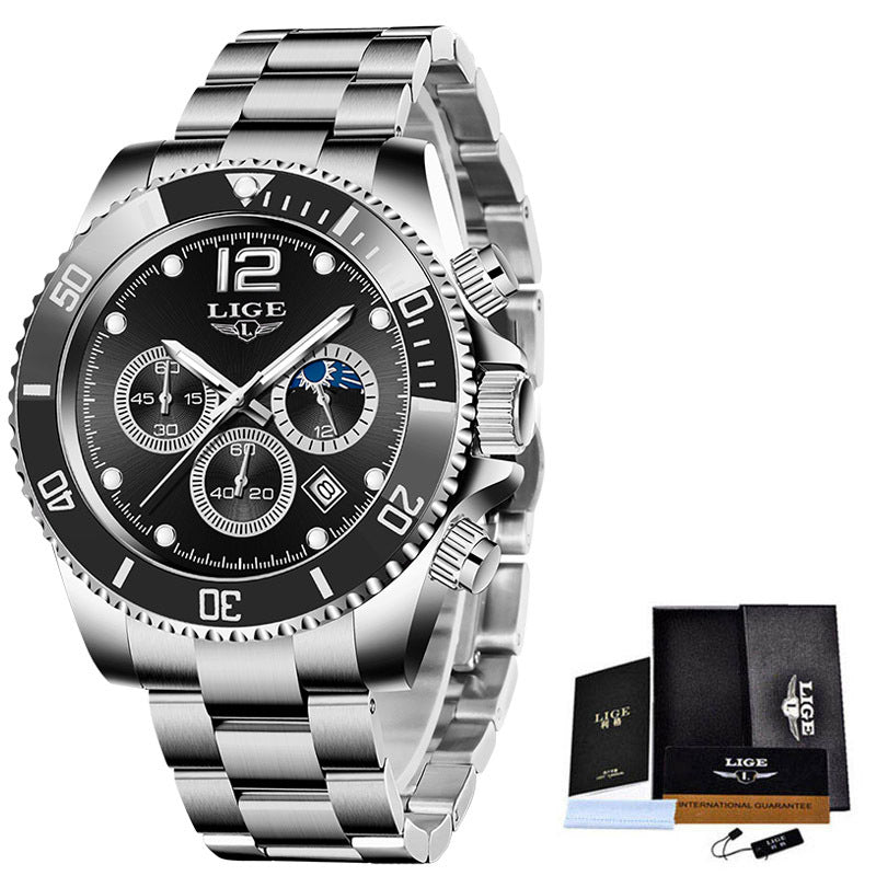 New Quartz Watch Men's Sports Waterproof Watch Multifunctional Chronograph - LiveLaughlove