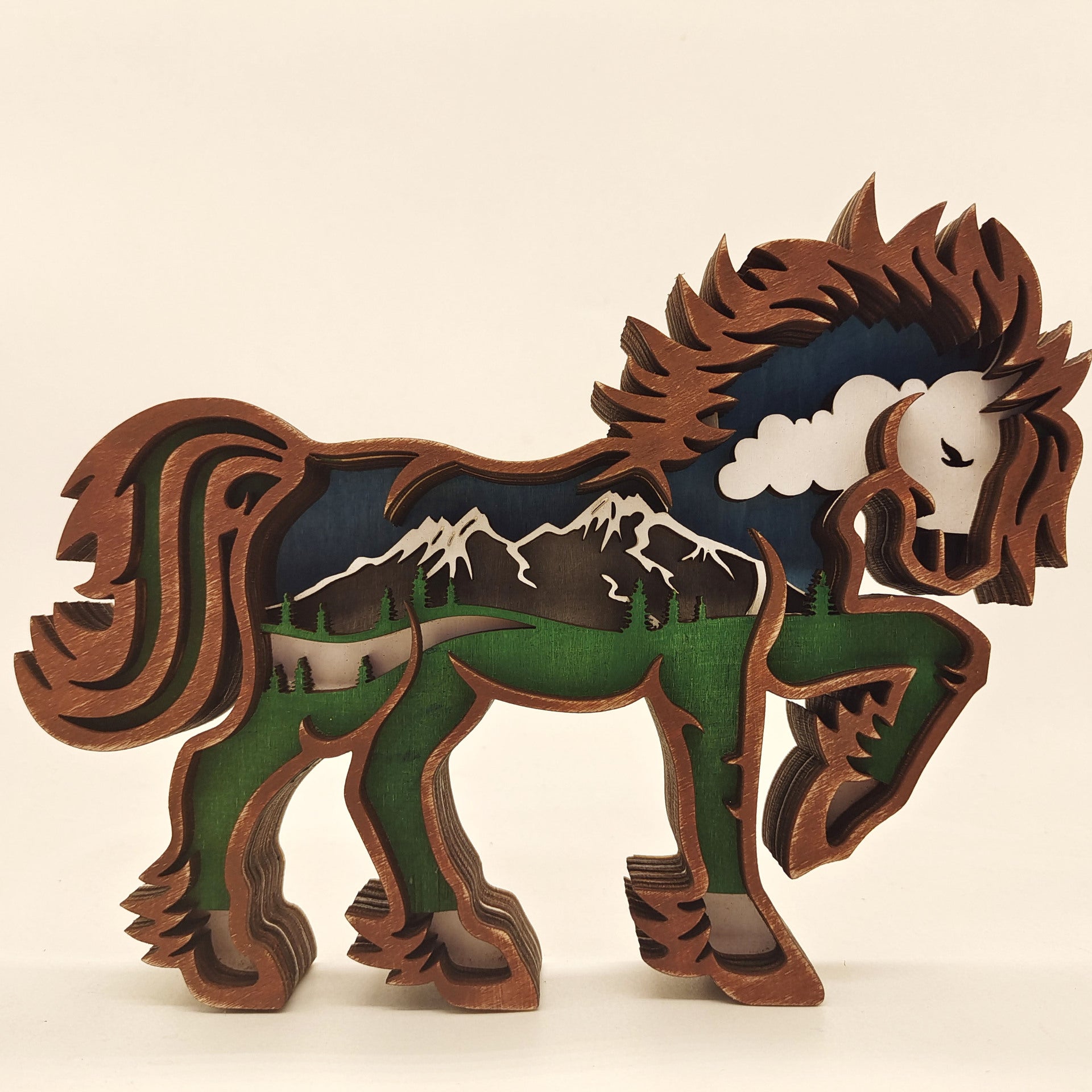 New Wooden Carved Animal Crafts Creativity Home Desktop Decoration Multilayer Carved Wooden Ornaments - LiveLaughlove
