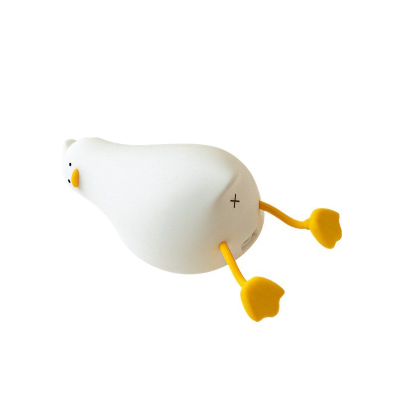 Lying Flat Duck Night Light Children Pat Induction Silicone Light Cute Bedside Baby Feeding USB Timing Sleep Light - LiveLaughlove