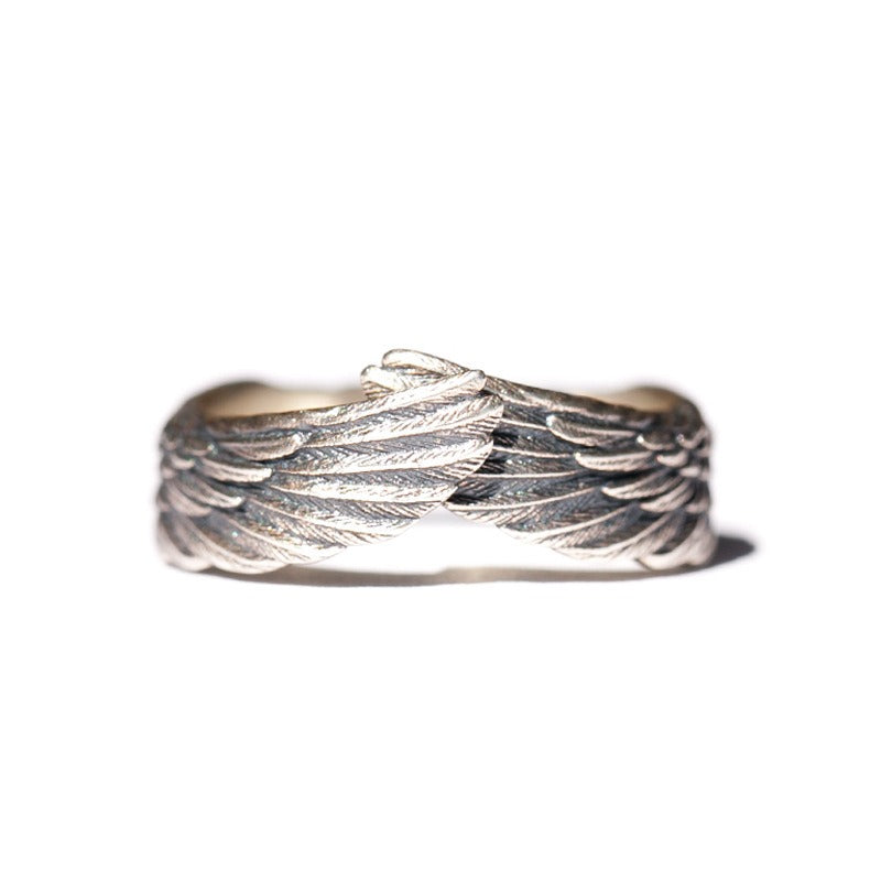 Original Design Angel A Silver plated Copper Couple's Ring for Men and Women - LiveLaughlove