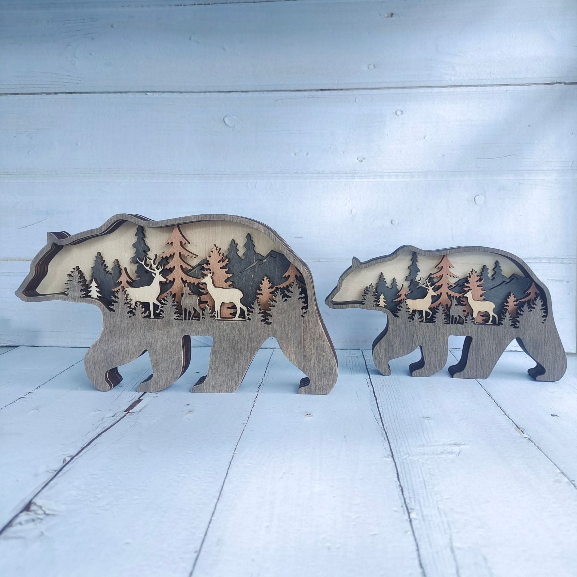 New Wooden Carved Animal Crafts Creativity Home Desktop Decoration Multilayer Carved Wooden Ornaments - LiveLaughlove