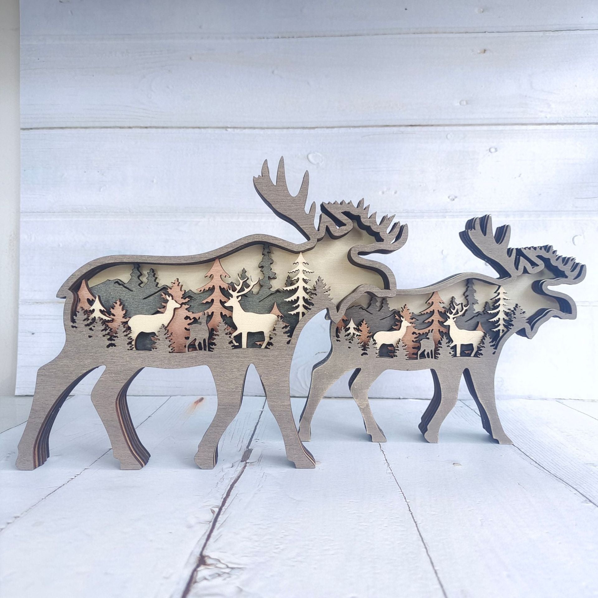 New Wooden Carved Animal Crafts Creativity Home Desktop Decoration Multilayer Carved Wooden Ornaments - LiveLaughlove