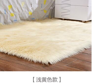 Artificial Wool Carpet Rectangle/Square garnish Faux Mat Seat Pad Plain Skin Fur Plain Fluffy Area Rugs Washable Home Textile - LiveLaughlove
