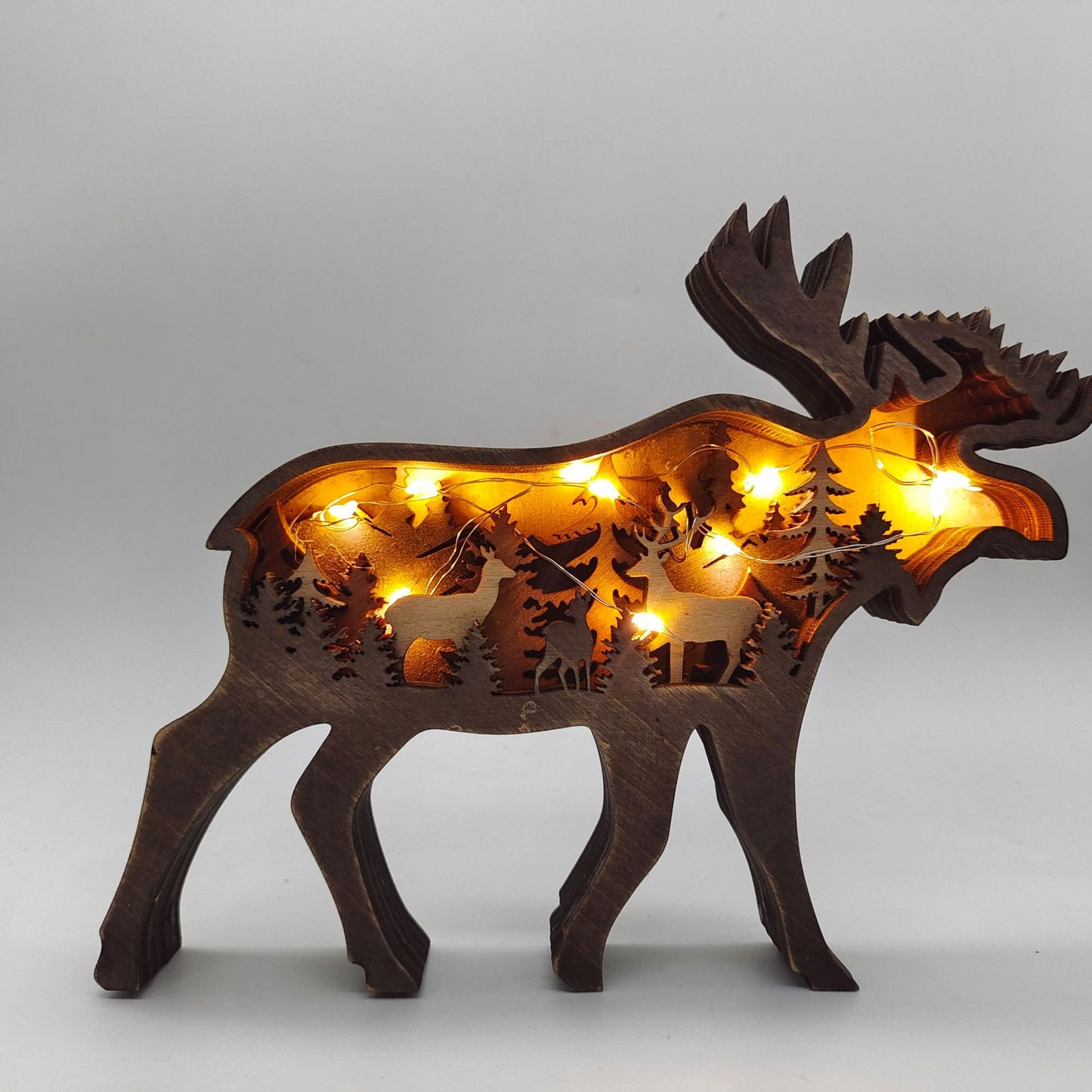 New Wooden Carved Animal Crafts Creativity Home Desktop Decoration Multilayer Carved Wooden Ornaments - LiveLaughlove
