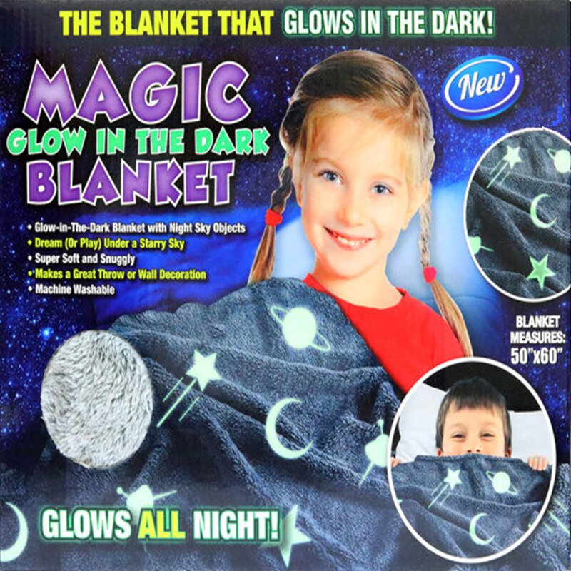 Magic Glow In The Dark Blanket luminous blanket children blanket fluorescent blanket - LiveLaughlove