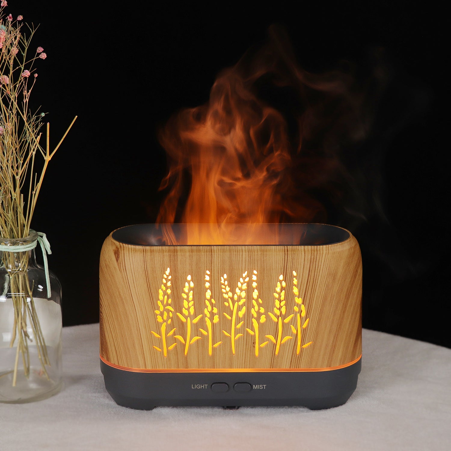 Wood Grain Aroma Diffuser - Flame Humidifier - Small Aroma Diffuser - LiveLaughlove