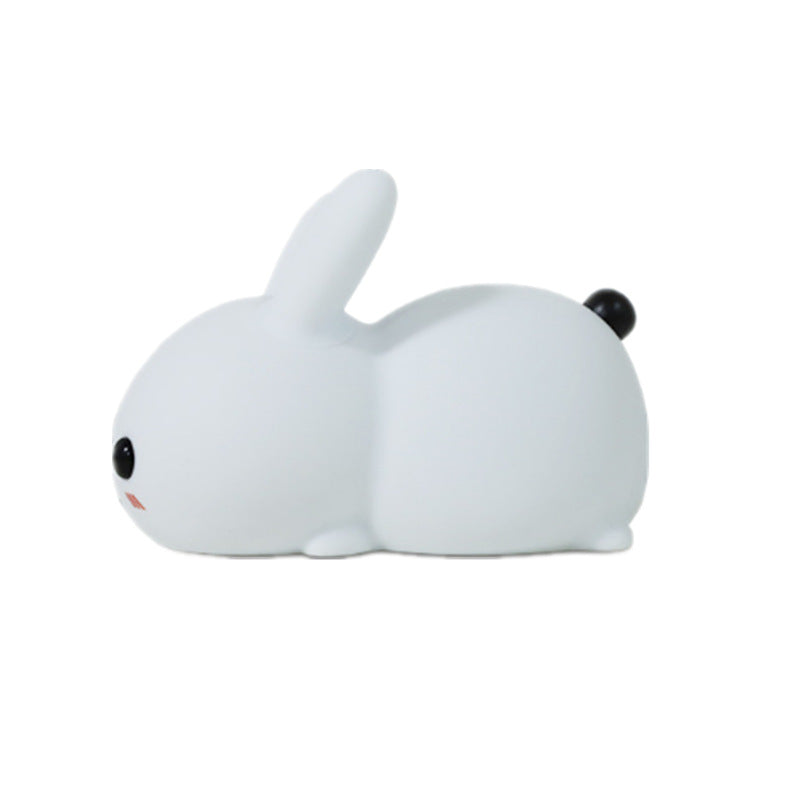 Silicone Jade Rabbit LED Night Light USB Charging Two-tone Lighting Cute Rabbit Shooting Light Children's Night Companion Sleeping Light - LiveLaughlove