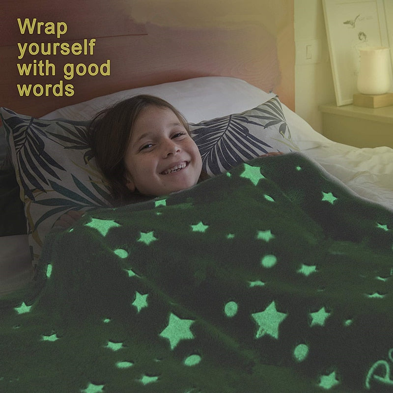 Magic Glow In The Dark Blanket luminous blanket children blanket fluorescent blanket - LiveLaughlove