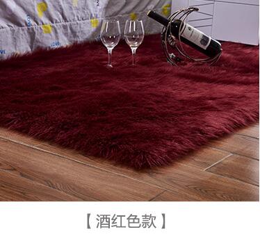 Artificial Wool Carpet Rectangle/Square garnish Faux Mat Seat Pad Plain Skin Fur Plain Fluffy Area Rugs Washable Home Textile - LiveLaughlove