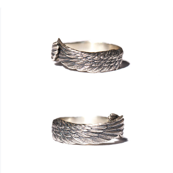 Original Design Angel A Silver plated Copper Couple's Ring for Men and Women - LiveLaughlove