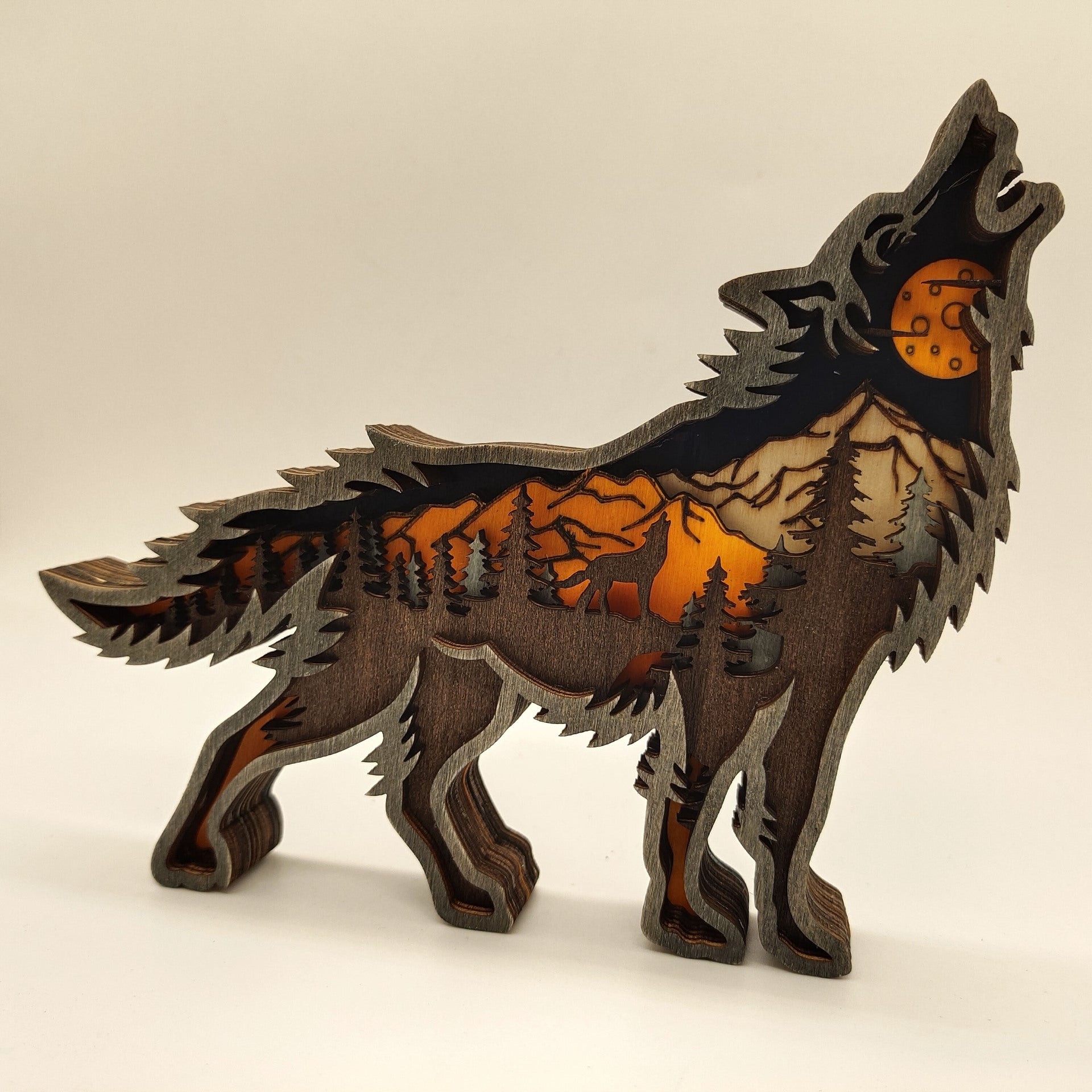New Wooden Carved Animal Crafts Creativity Home Desktop Decoration Multilayer Carved Wooden Ornaments - LiveLaughlove