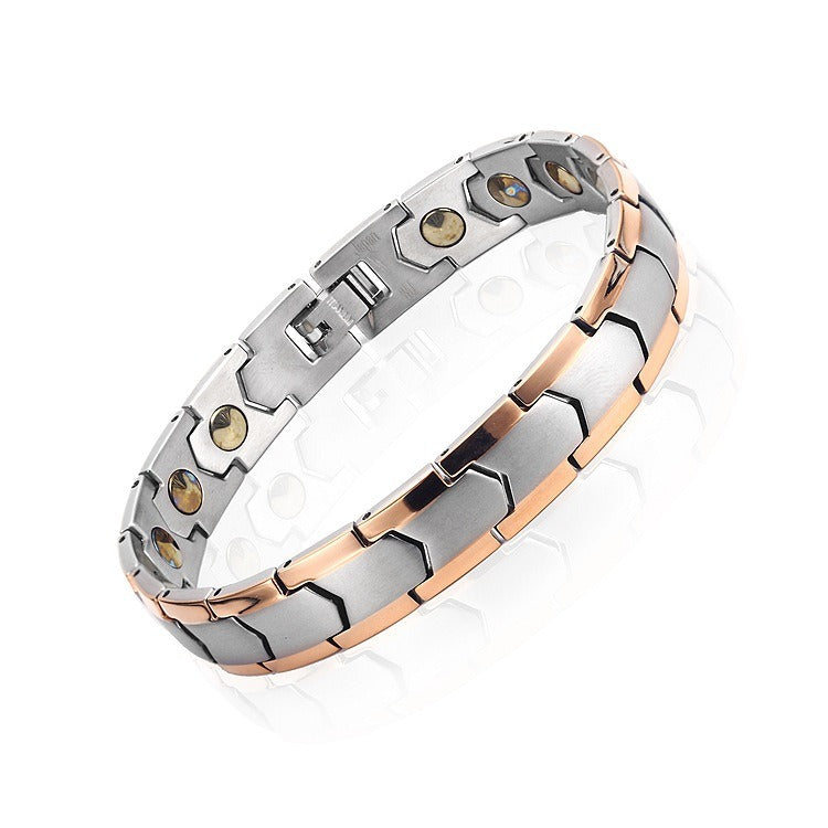 Stainless Steel Jewelry Bracelet Titanium Full Magnet Magnetic Health Energy Magnetic Therapy Bracelet for Men - LiveLaughlove