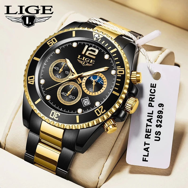 New Quartz Watch Men's Sports Waterproof Watch Multifunctional Chronograph - LiveLaughlove