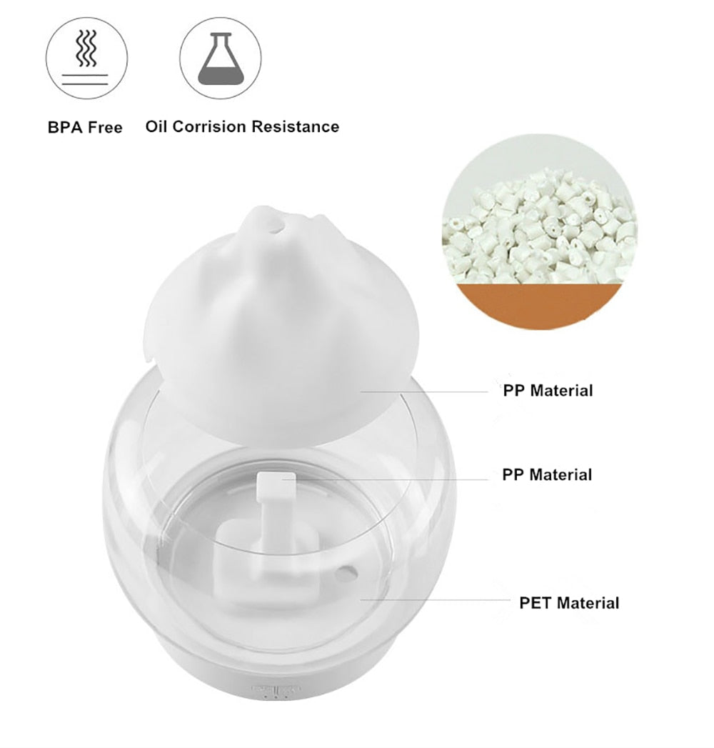 Ultrasonic Air Humidifier Aroma Diffuser 400ML Essential Oil Aromatherapy Humidificador - LiveLaughlove