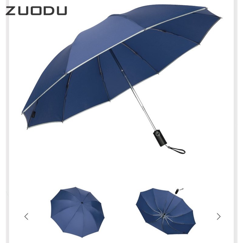 ZUODU Automatic Umbrella Men LED Windproof Reverse Folding Business Umbrella Rain Men Car Automatic Reverse Umbrellas Strong U5B - LiveLaughlove