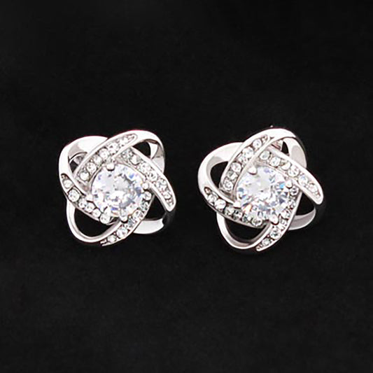 New Love Knot Stud Earrings: Radiant Heart Series